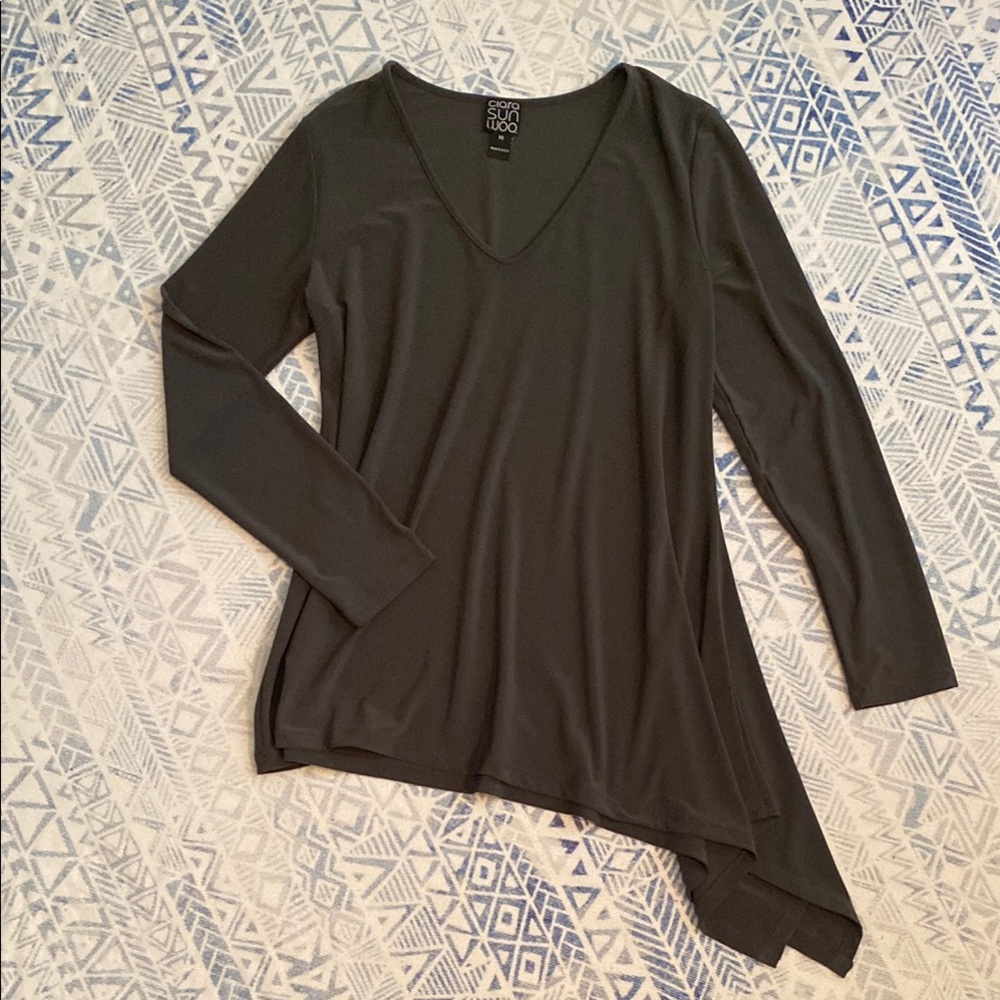Clara Sun Woo Gray Asymmetrical Top